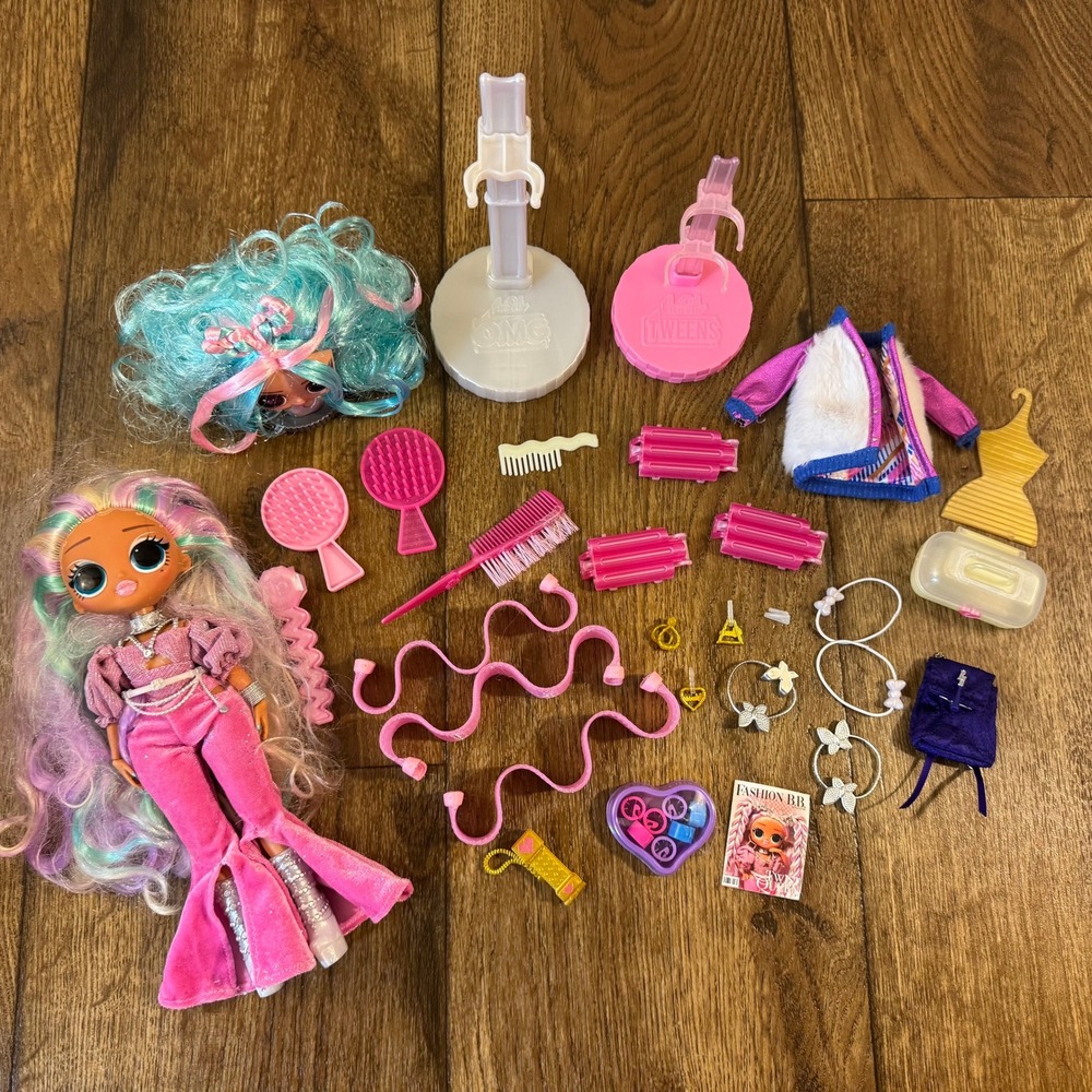 LOL Surprise OMG Twist Queen Fashion Doll Hair‎ Styling Head Accessories Clothes